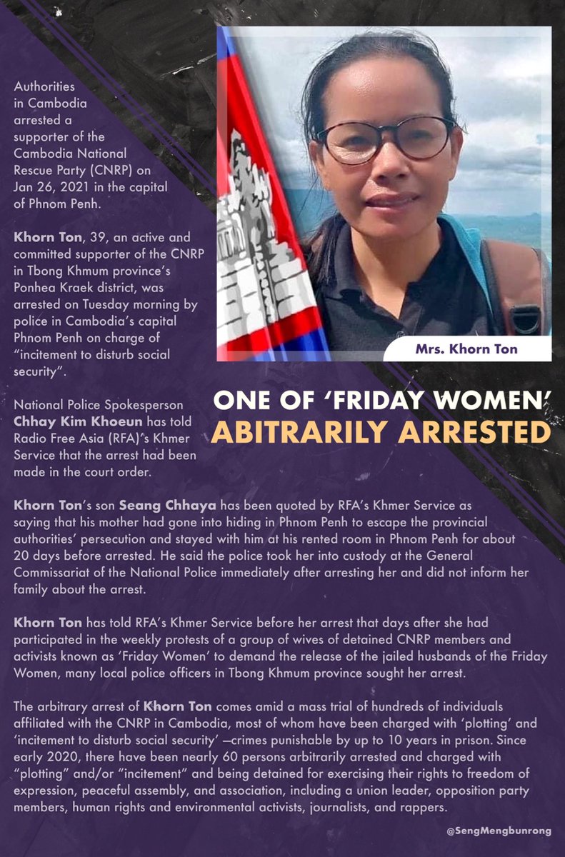sochua_mu's tweet photo. No one is spared. More members of the opposition #CNRP to be added to the list of defendants for the farcical #masstrials. https://t.co/l2M9V8TDDB