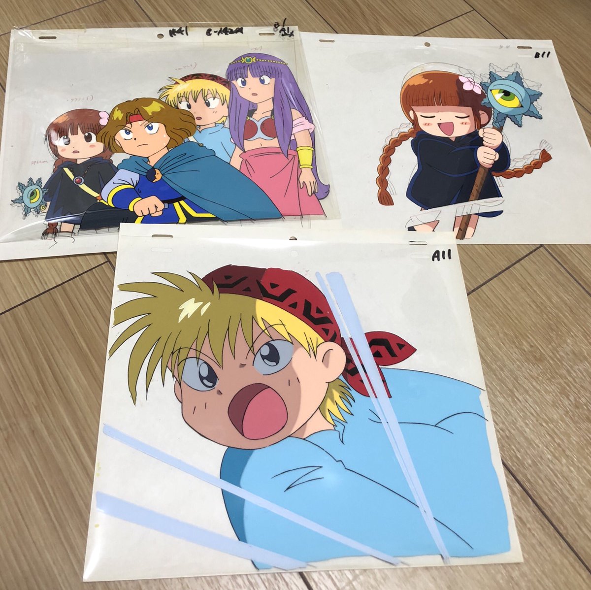 春夏秋冬おさんぽシリーズ E 【当時物】魔法陣グルグル ククリ セル画