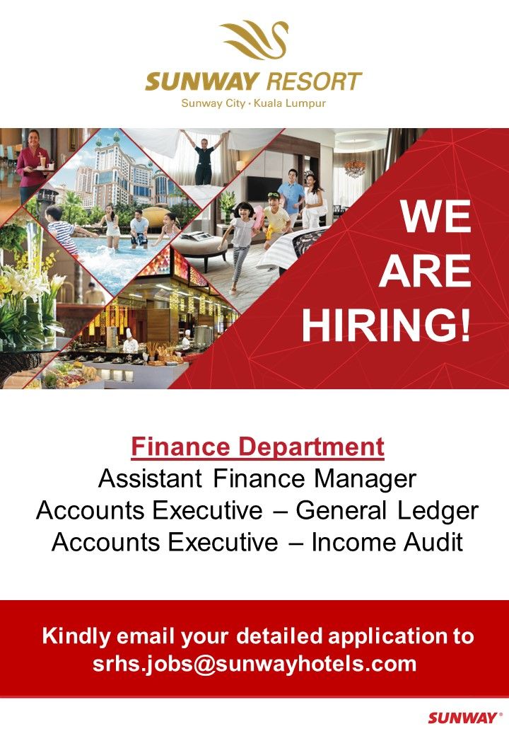 Sunway Resort Kuala Lumpur jobs vacancies 2021 for Finance Department positions.
hotelkini.com/jobs/sunway-re…

#hotelkini #hoteljobs #malaysiahotel #workinmalaysia #workinhotel  #sunwayresortkl #klhotel #kualalumpurhotel