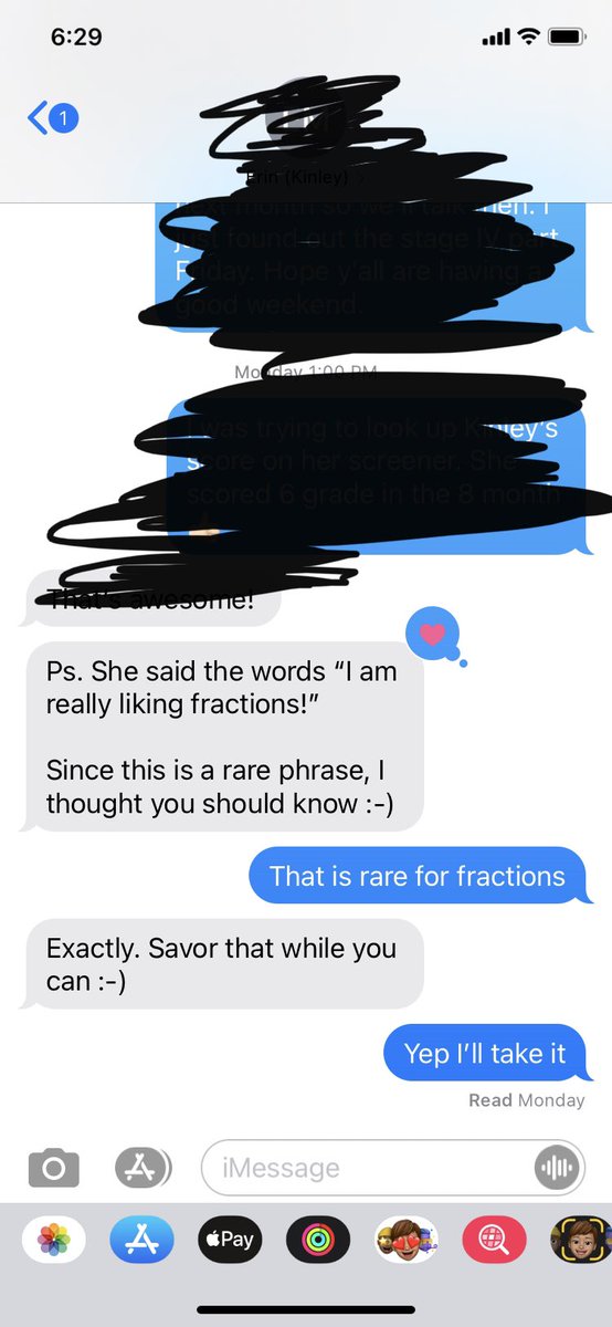 I don’t tweet much, but this was tweet worthy. My scholars are learning fractions all online. One of my students shouted in class, “OMG I finally understand fractions!” This is the text I got from her mom.
#TEInspires #HumbleISD @MicahBachemin <a href="/ElizabethFagen/">Liz Celania-Fagen</a>