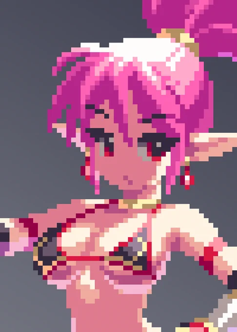#ドット絵 #pixelart 
ビキニアーマー女戦士描きました 