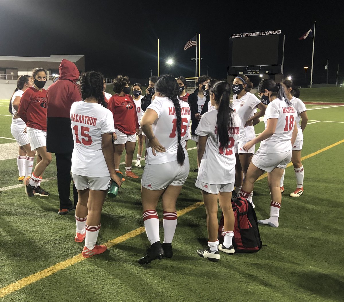 WAY 👏🏼TO 👏🏼GO @MacarthurLady for beating Nimitz last night! 1-0 in district! Make sure you come out and support as they take on aldine at Thorne Friday night!! #waytostart #letsgo #winwinwin #ladiesrule #undefeated #goooooooooal