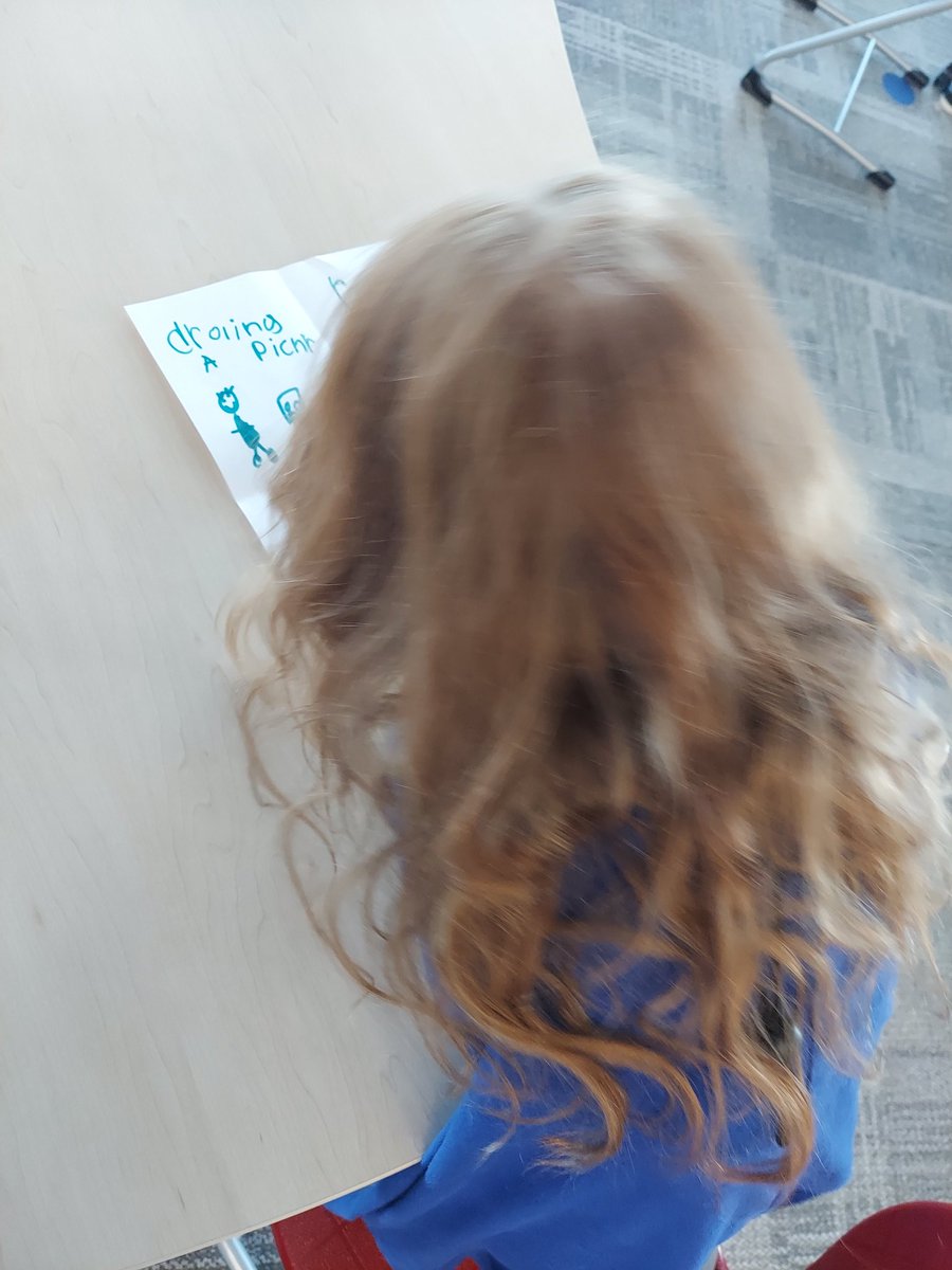 RSESlibrary's tweet photo. Kinder is having fun drawing and writing what they like to do on Saturday. We are reading a 2x2 by Oge Mora and using text to self connections! @rancho_panthers @lhisdcomms https://t.co/2rH54AFAOV