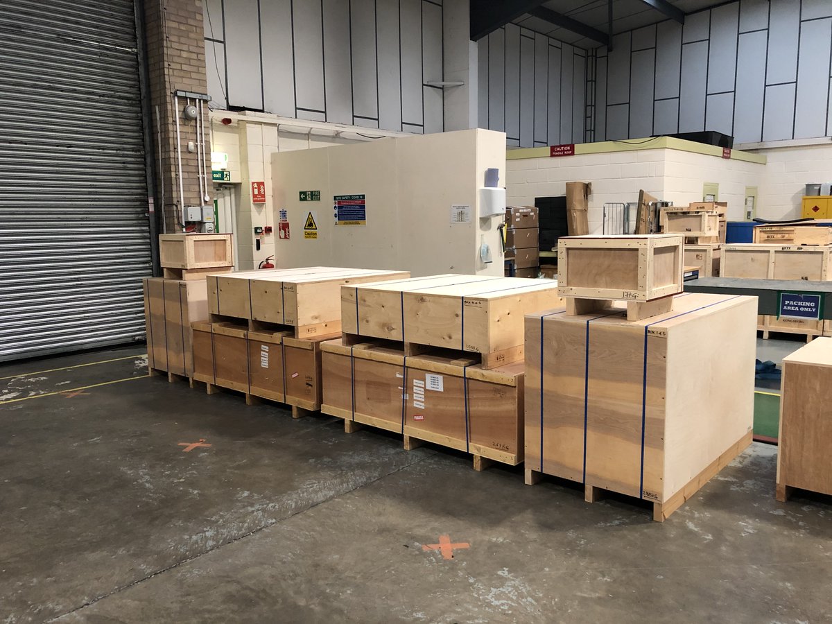 Two TOPAS PS 18 systems boxed up and ready to be collected. The PS 18 is a full ocean depth parametric sub-bottom profiler and is the system of choice on numerous vessels around the World including the recently launched RSS David Attenborough here in the UK.