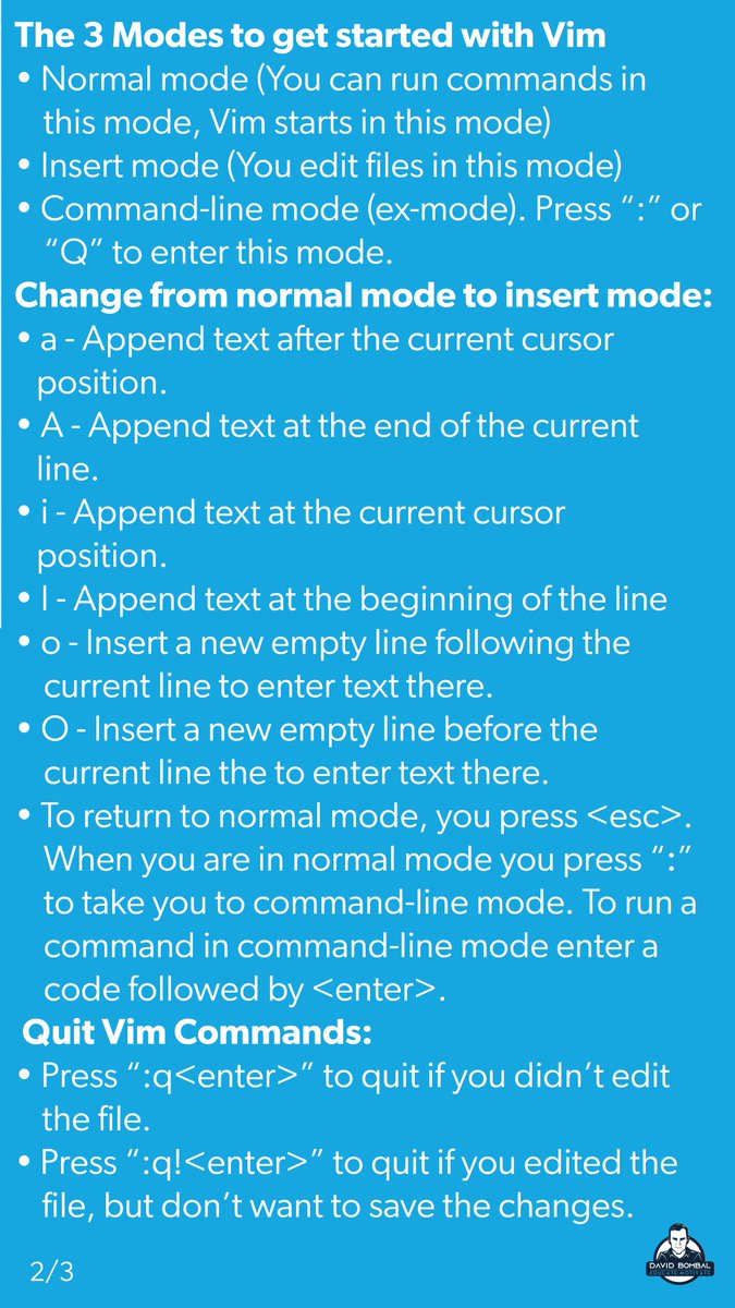 davidbombal's tweet image. Get started with Vim.

#vim #vimeditor #vimmemes #linux #texteditor #vi #coding #programing #javascript #python