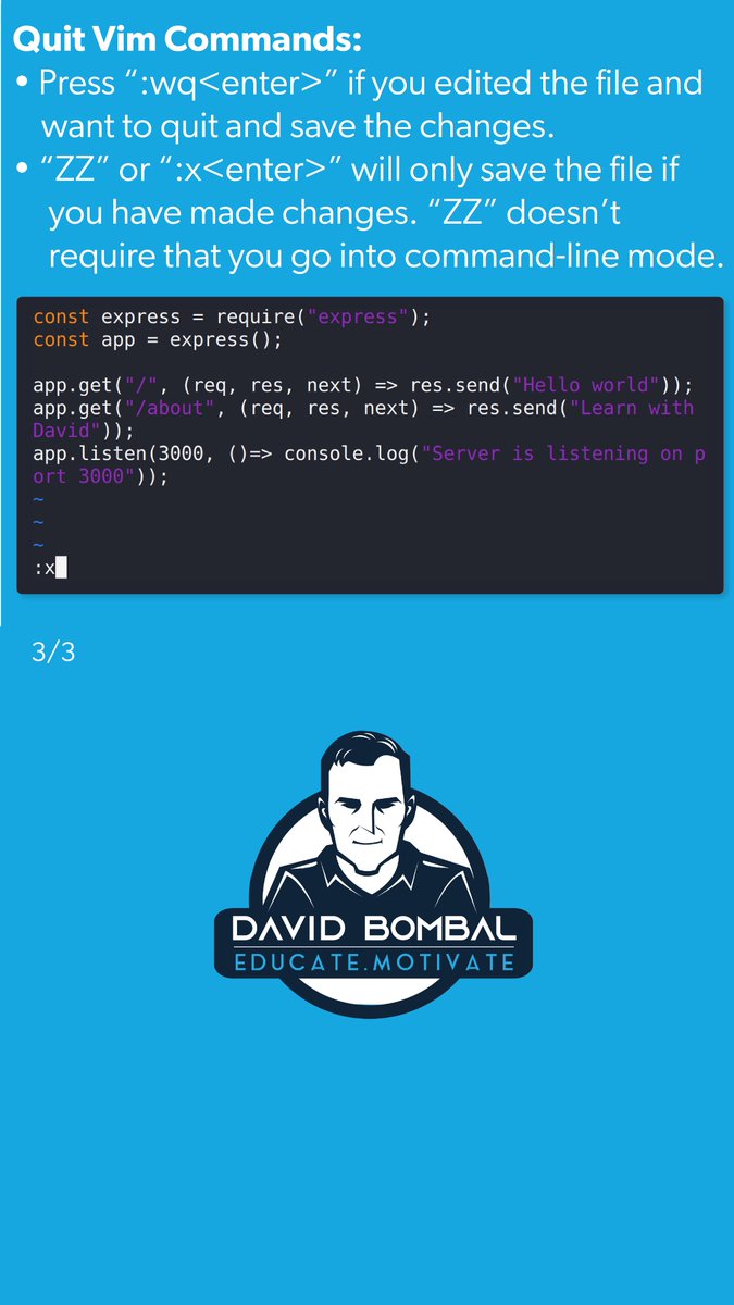 davidbombal's tweet image. Get started with Vim.

#vim #vimeditor #vimmemes #linux #texteditor #vi #coding #programing #javascript #python