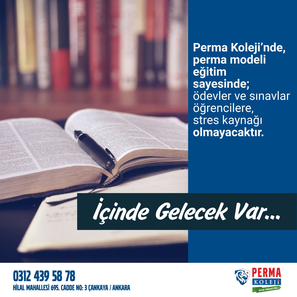 Perma Koleji; hedefi olan, azimli, kararlı, çalışkan ve aynı zamanda  geleceğini düşünen öğrencileri keşfediyor ve bir araya getiriyor.

Başarılı bir kariyer hedefleyenler için;

#PermaKoleji

İletişim ve Kayıt: 0312 439 5878 ☎️