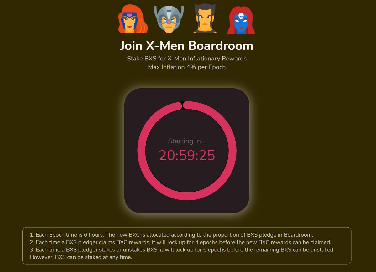 x_basis's tweet photo. 💡Boardroom will open at 6 pm on January 28, 2021.
Deposit 💰BXS to get more 💰BXC‼️  BasisX to da Moon~

#BXC #BXS #HT #HECOChain #BasisX #HuobiEco #huobi https://t.co/pJRZfcS7RB