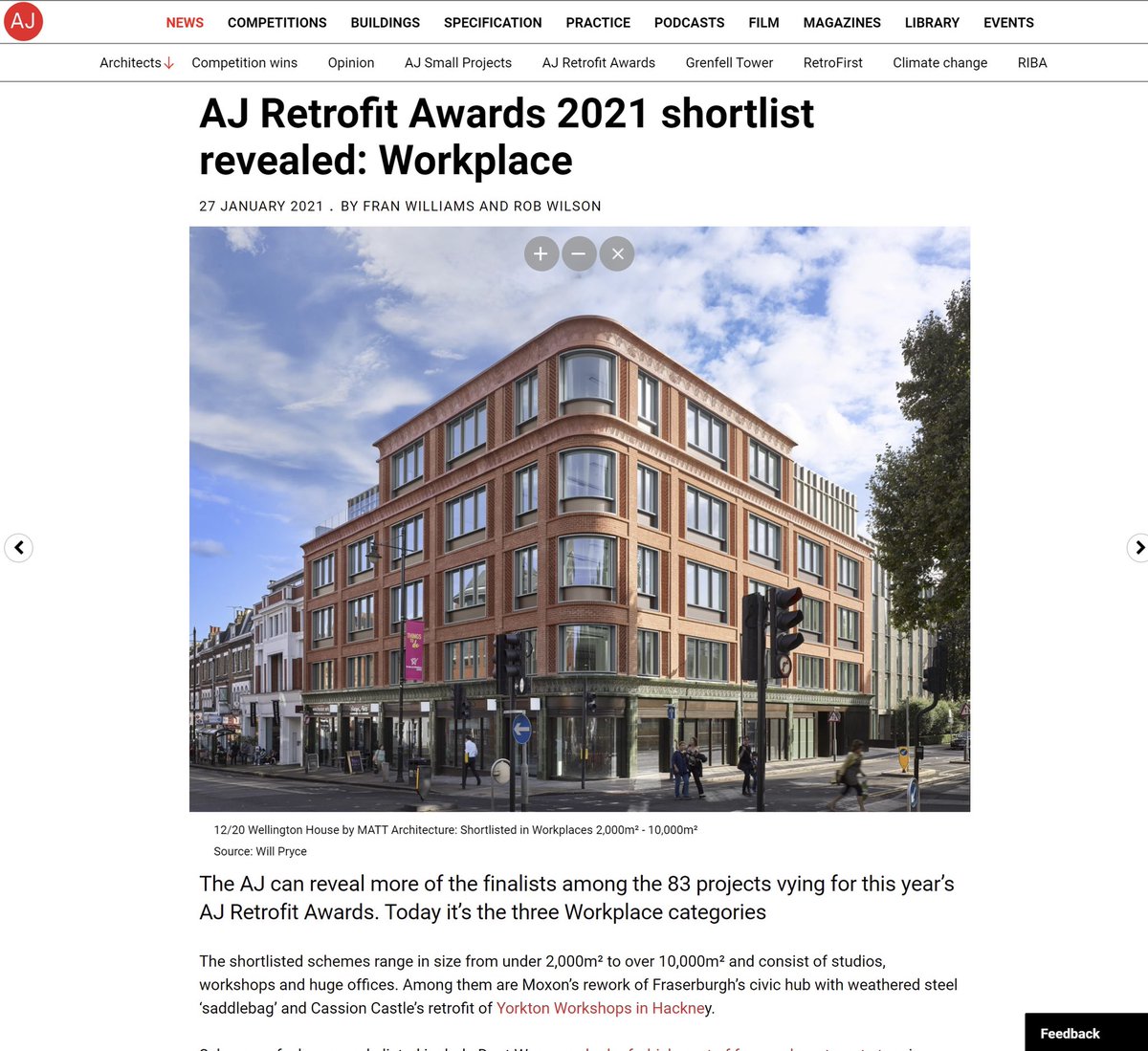Better get this on Twitter now - we can celebrate being shortlisted even if we don’t win. Yay! Really pleased to see the AJ Retrofit awards raising the profile of the re-use of buildings - great Circular Economy thing to do where possible. #Retrofitawards #circulareconomy