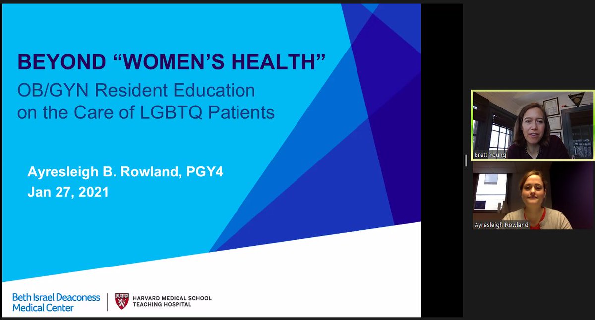 Congratulations to Chief Resident Ayresleigh Rowland, MD, for completing and presenting her capstone project in Quality Improvement this morning at Grand Rounds: "Beyond 'Women’s Health': OB/GYN Resident Education on the Care of LGBTQ Patients." #QI #mededtwitter #obgyntwitter
