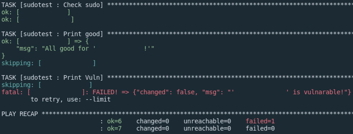 _humpalum's tweet image. I wrote a small #ansible playbook in order to check for CVE-2021-3156 affected systems. Feel free to use it as a base to upgrade vulnarable systems in your network!
#privilege #Update #sudo #patch_now

➡️ gist.github.com/humpalum/9a127… 

☑️blog.qualys.com/vulnerabilitie…