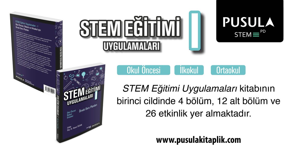 Okul öncesi, ilkokul ve ortaokul için örnek ders planları içeren 'STEM Eğitimi Uygulamaları - I' kitabımız kitabevleri, internet satış siteleri ve pusula.com'da. #STEM #stema #stemgelecektir