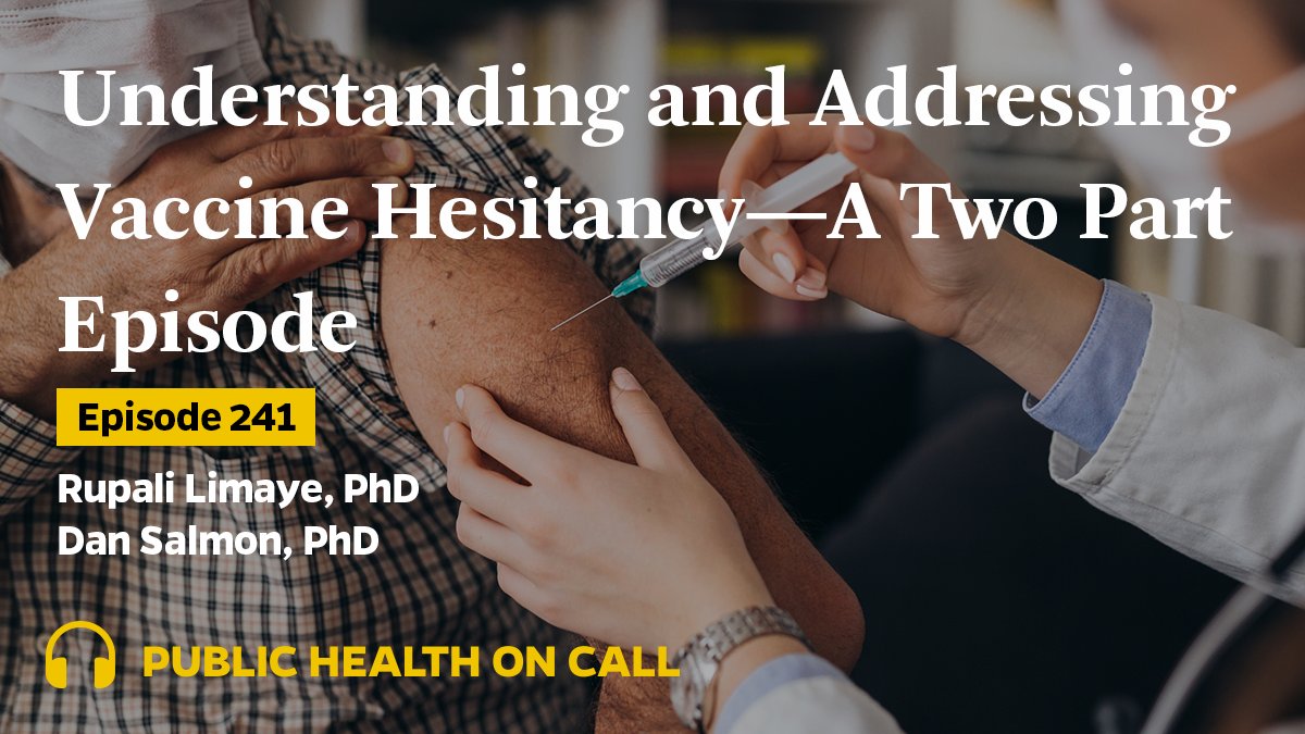 In part one, Dr. Dan Salmon talks with @SDesmon about his new and ongoing research on acceptability of #COVID19 vaccines in minority communities and the importance of listening to understand hesitancy to help people feel more confident. 

Hear more. 

johnshopkinssph.libsyn.com/241-understand…