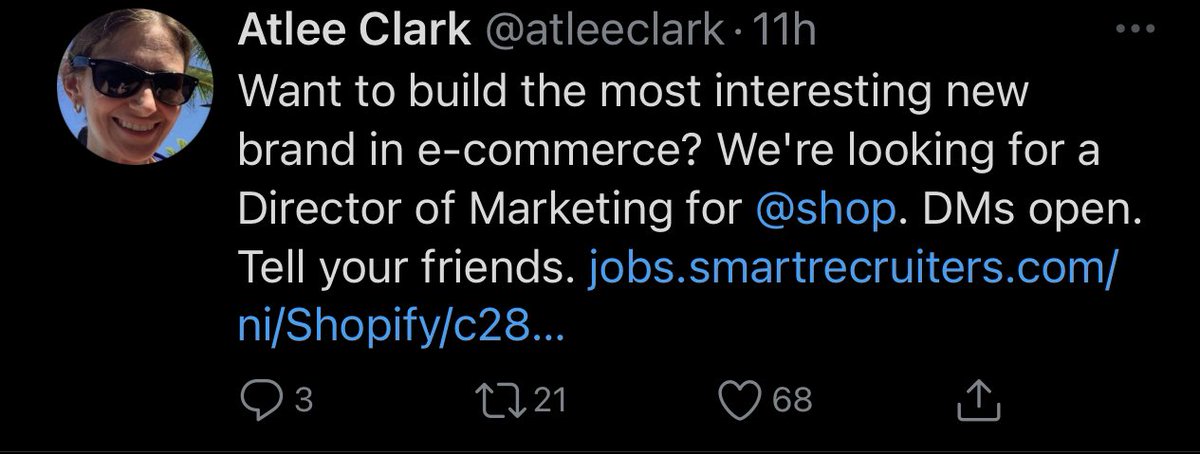 Hmmm <a href="/Shopify/">Shopify</a> hiring someone to build “most interesting new brand in e-commerce” around their Shop app.  Whatever could this be?!?!  🤔🤔 cc:<a href="/retailgeek/">Jason Goldberg</a>