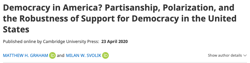 1/The continued news about a certain MOC from GA generates a lot of "oh my well that's just so wrong"But an article (h/t  @whitneymnz) from 2020 seems to show acceptance of this disturbing aspect to American 'democracy' thanks to...wait for it...partisanship