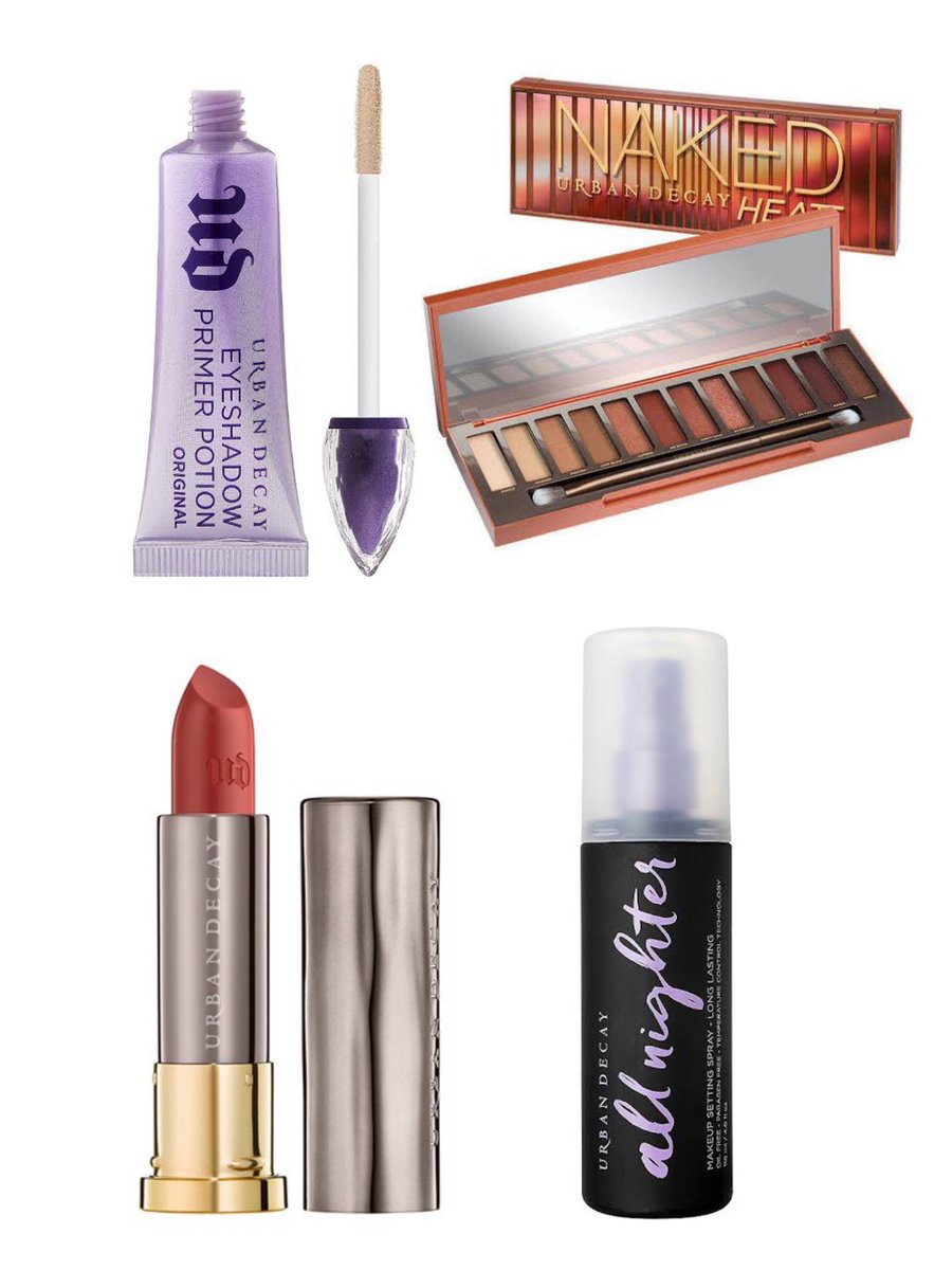  #셔누  #shownu — eyeshadow primer potion— naked heat eyeshadow palette (shade “chaser” “low blow” “cayenne”)— all nighter setting spray— vice lipstick “hitch hike”