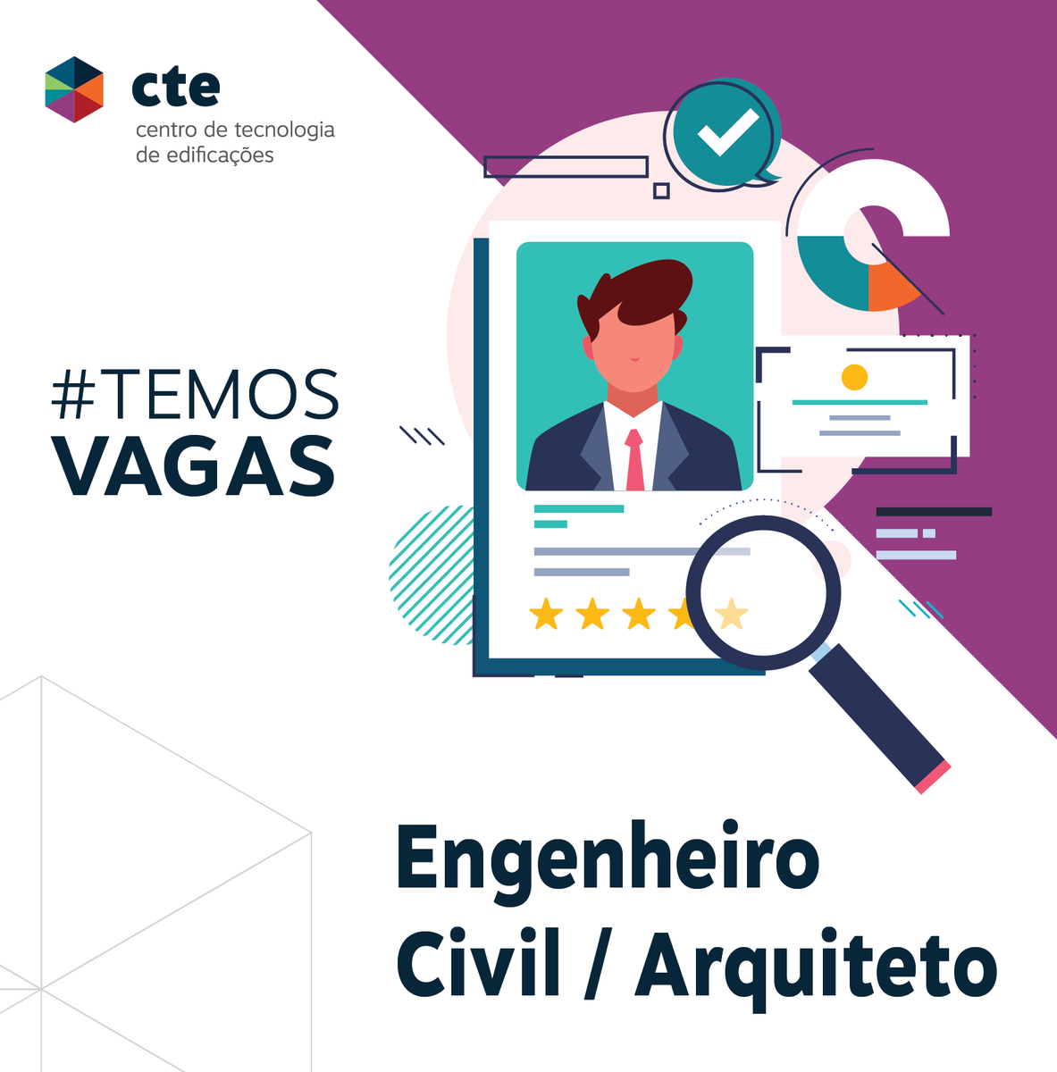 #temosvagas. 📍Oportunidade para Engenheiro Civil ou Arquiteto. Saiba mais em: lnkd.in/dn7QHHA