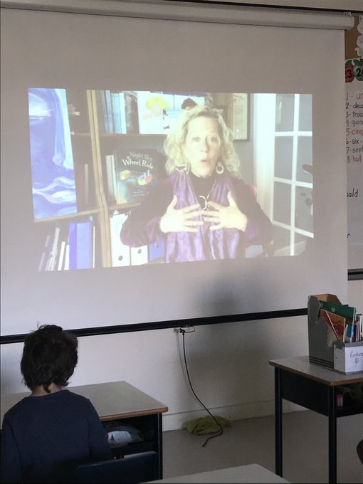 SRCE_Literacy's tweet photo. The Grade P/1 immersion students @EastRichmondEC did a virtual read aloud with Sheree Fitch and her book, Mabel Murple. Purple is catchy! So exciting!!!!
#catchareader #FLD2021 https://t.co/vGcbMeceOk