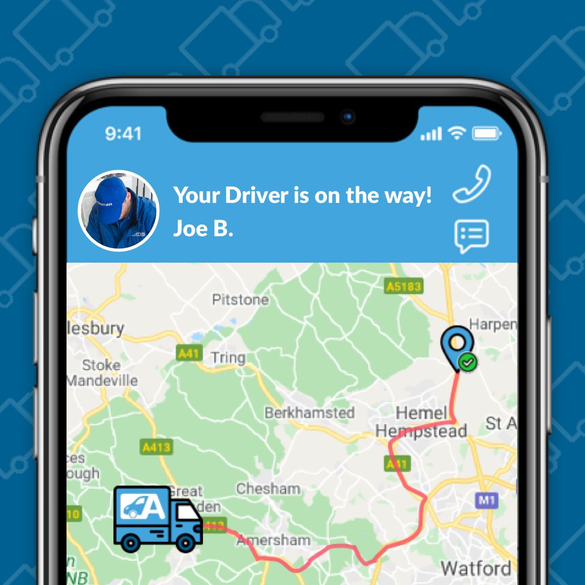 Follow your driver on their Journey!
Get real-time tracking from collection to delivery 📦📍