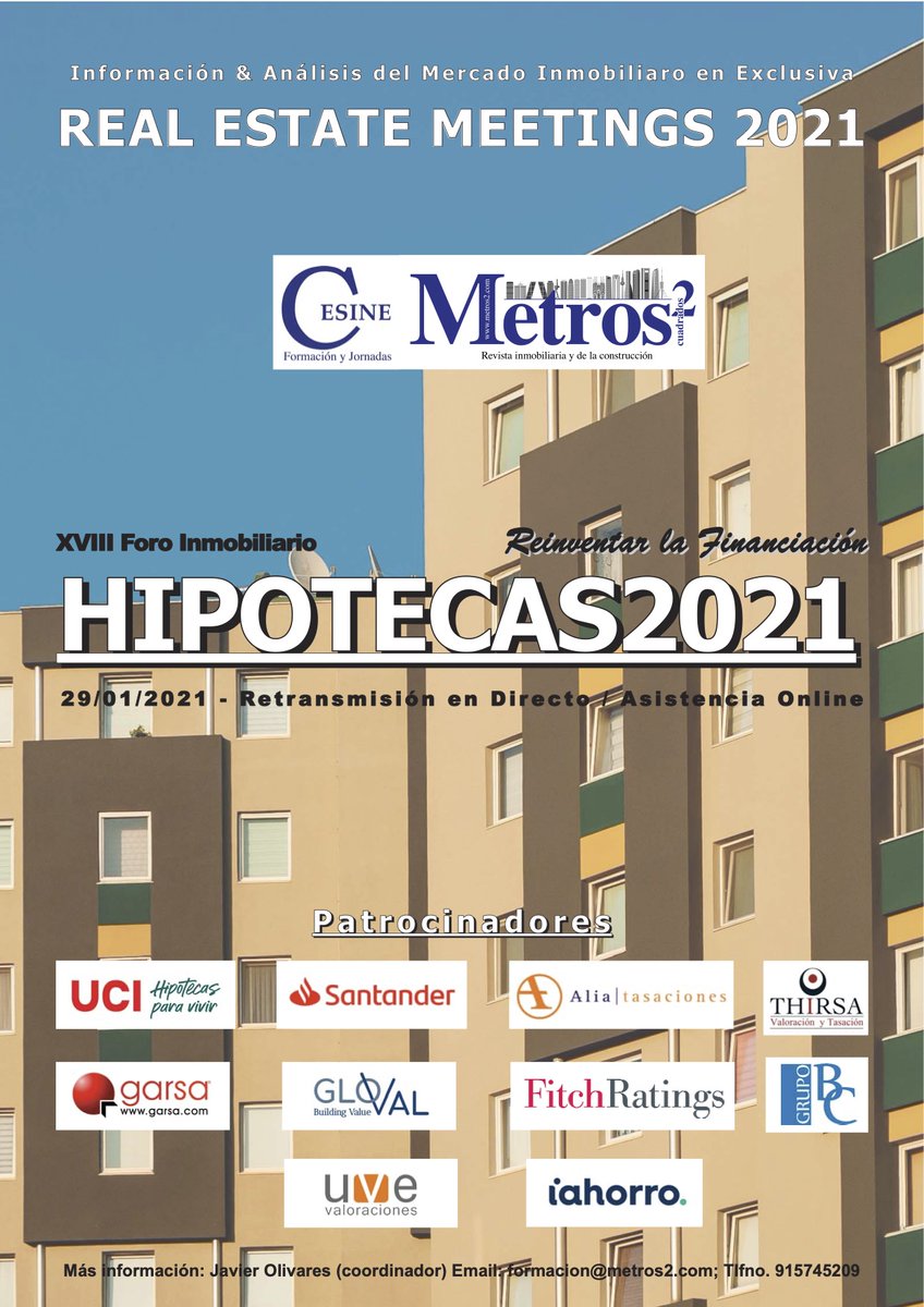 Grupo BC (@grupobc) on Twitter photo CESINE y Metros2 celebran la XVIII edición de HIPOTECAS 2021 online, el próximo 29 de enero. Nuestro Director General de Estrategia, Ignacio Menéndez-Morán, realizará una ponencia sobre el "Alcance y Significado de la Innovación Hipotecaria". CESINE y Metros2 celebran la XVIII edición de HIPOTECAS 2021 online, el próximo 29 de enero. Nuestro Director General de Estrategia, Ignacio Menéndez-Morán, realizará una ponencia sobre el "Alcance y Significado de la Innovación Hipotecaria".