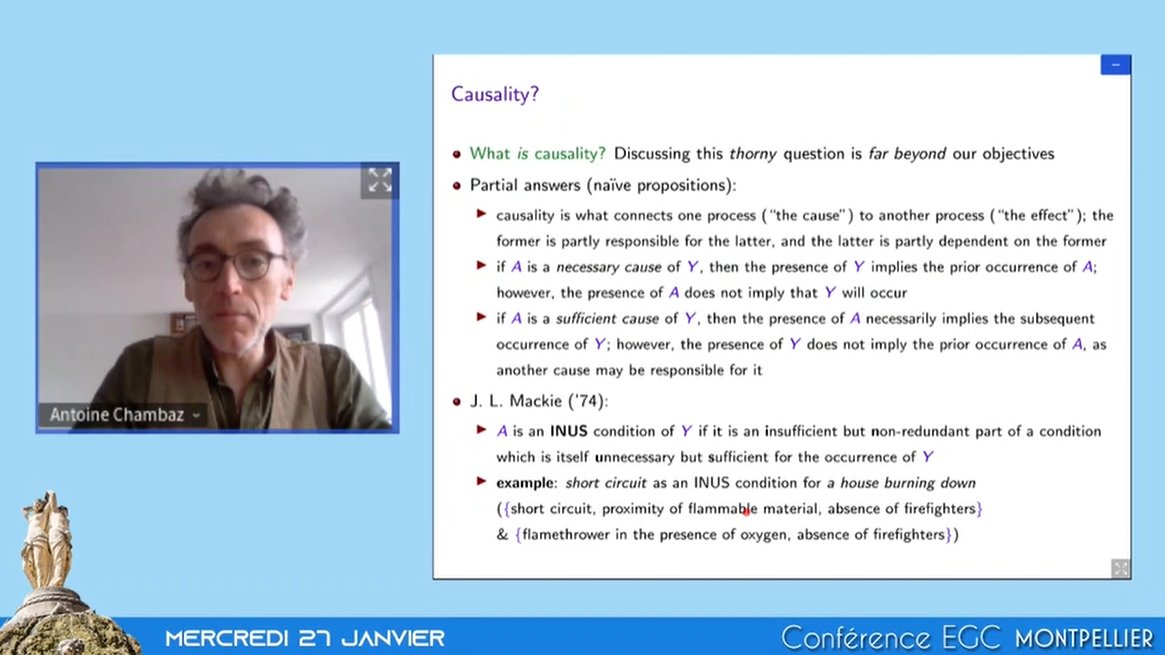 Le keynote #EGC2021 d'Antoine Chambaz sur l'inférence causale vient de commencer