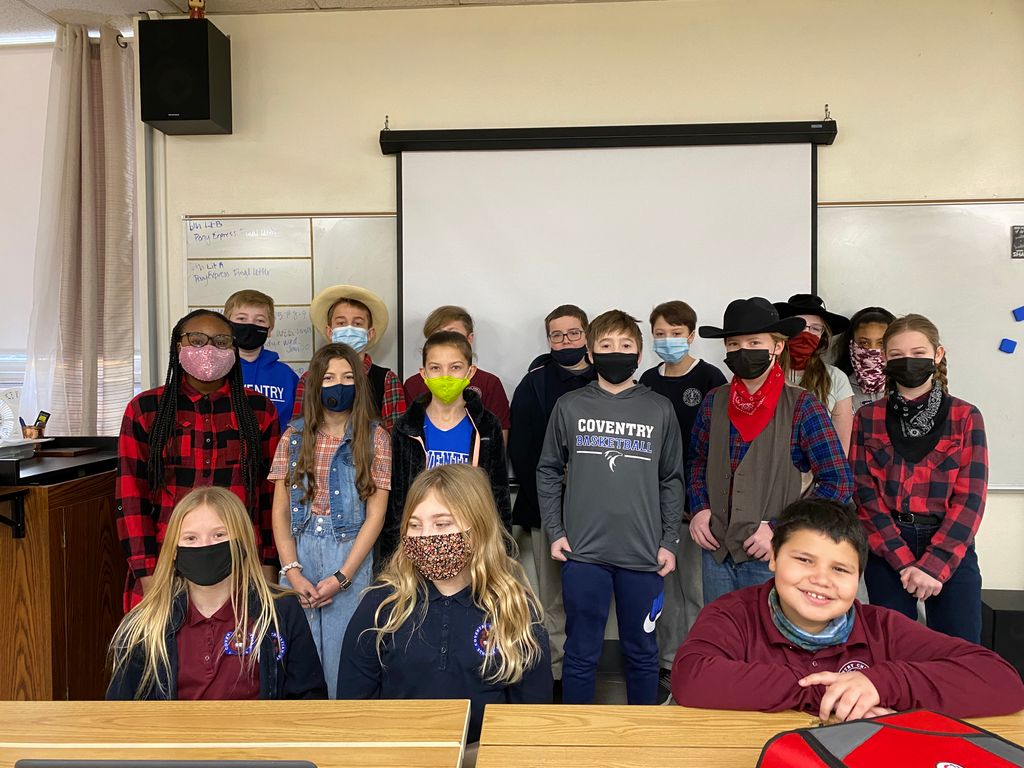 CoventryChrist's tweet photo. Our 6th grade had fun dressing up and learning about the Pony Express!! https://t.co/f5nVNnBaGd