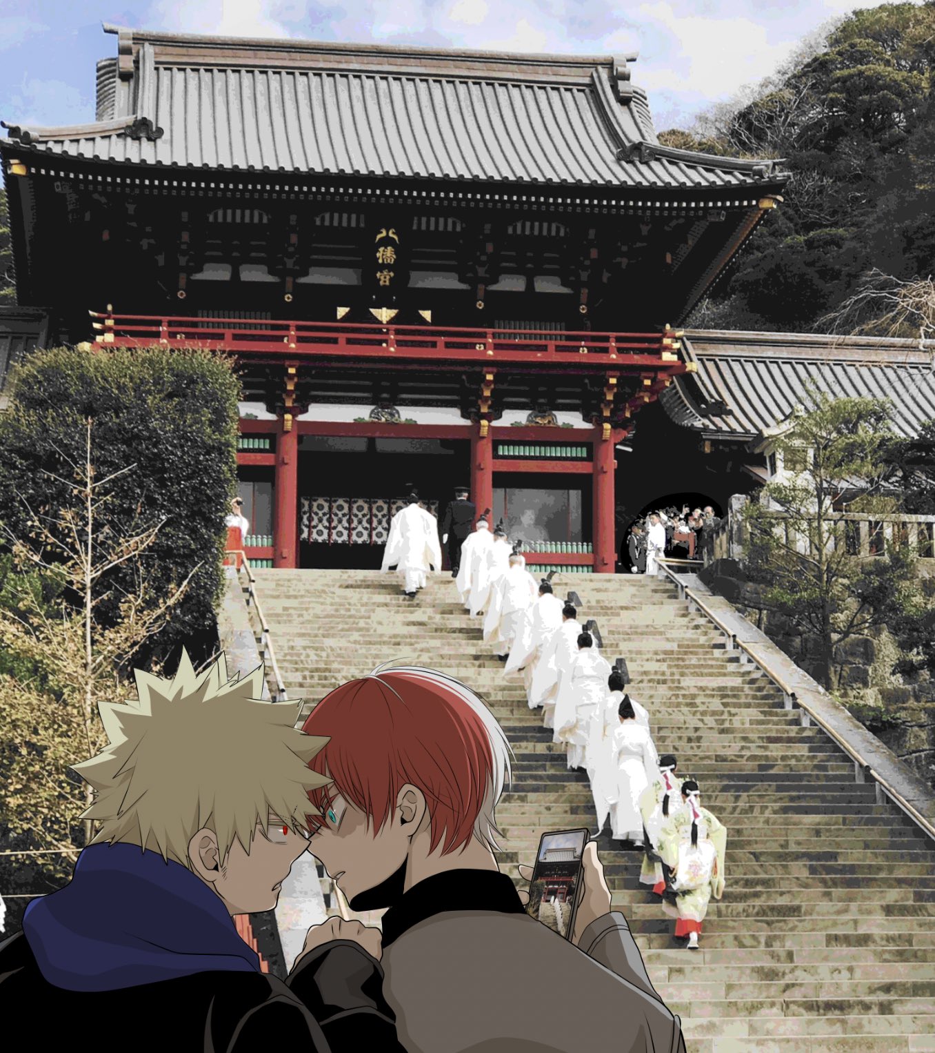 もり 鎌倉の鶴岡八幡宮 厳かな雰囲気に小声で話す2人 キスしようとしてるわけではない T Co Xrnjift8qt Twitter