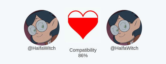 My love compatibility with <a href="/HaIfaWitch/">𝚆𝚒𝚕𝚕𝚘𝚠</a> is 86%

Calculated with clockurl.co/key/lovecalcul…

⠀