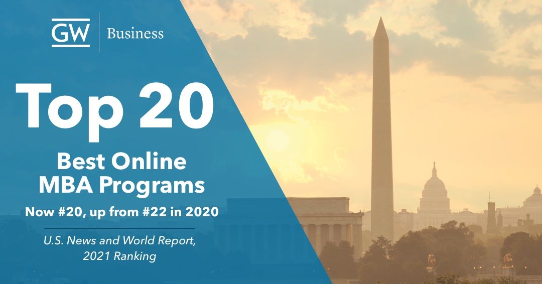The GW School of Business (@gwbusiness) on Twitter photo We’re #GWSBproud of the recognition for our #OnlineMBA in <a href="/usnews/">U.S. News & World Report</a> 2021 ranking of Best Online MBA Programs. Additionally, we received recognition for MBA specialties in Finance (#10), Business Analytics (#11) and General Management (#11). #RaiseHigh! We’re #GWSBproud of the recognition for our #OnlineMBA in <a href="/usnews/">U.S. News & World Report</a> 2021 ranking of Best Online MBA Programs. Additionally, we received recognition for MBA specialties in Finance (#10), Business Analytics (#11) and General Management (#11). #RaiseHigh!