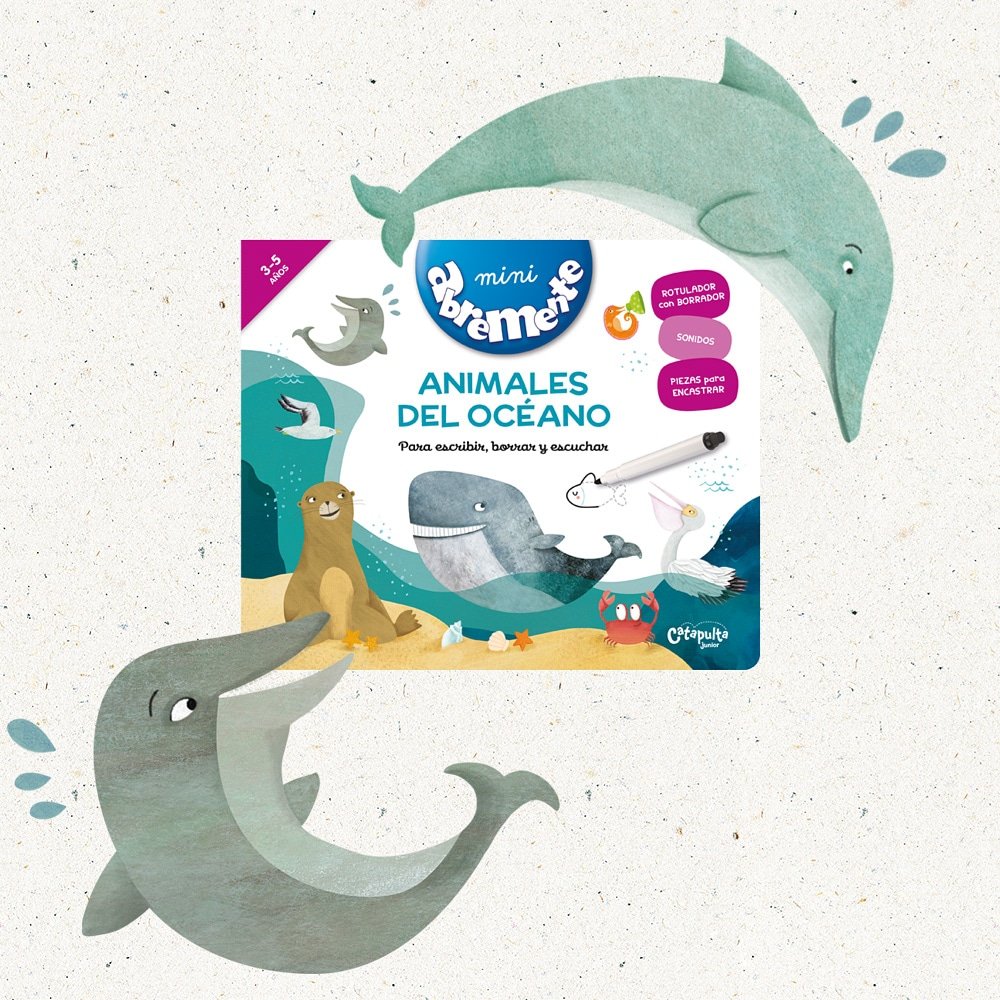 CatapultaEs's tweet photo. Los #delfines son animales muy inteligentes. Viven en grupos y se cuidan mucho unos a otros. ¡Descubre qué otros animales puedes encontrar en el océano! #abremente #animalesdeloceano #librosinfantiles #libroscatapulta #librosconsonidos #librojuego #librointeractivo https://t.co/fa7jfQ5yoQ