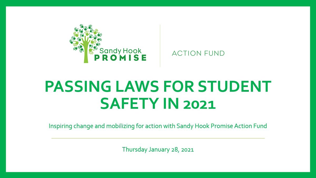 sandyhook's tweet image. We're inspiring change and mobilizing for action to make us all safer and to #ProtectOurKids. Join us 1/28 for our National Policy Webinar and learn how you can get involved!
zoom.us/webinar/regist…

#SHPAction #UniversalBackgroundChecks #STANDUPAct #SAVEStudentsAct