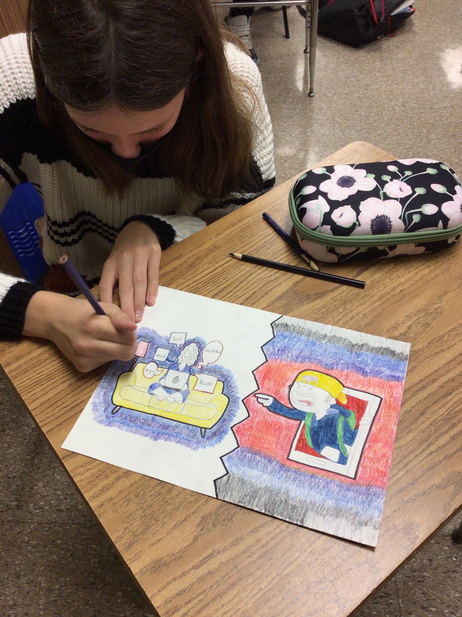CavacoArt's tweet photo. 7th grade using their Artwork as a tool to Communicate powerful messages about Social Issues. @riaea https://t.co/RZc5VHCAA4