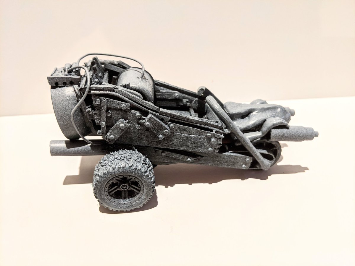 Scratch build complete, aside from rider (and possibly his seat).  2nd vehicle in my #junkorks army

Made entirely from junk and crafting materials

#scratchbuild #40k #wh40k #warhammer40k #orks #speedfreaks #kitbash #trashbash #scratchbuilding #warmongers #wipwednesday