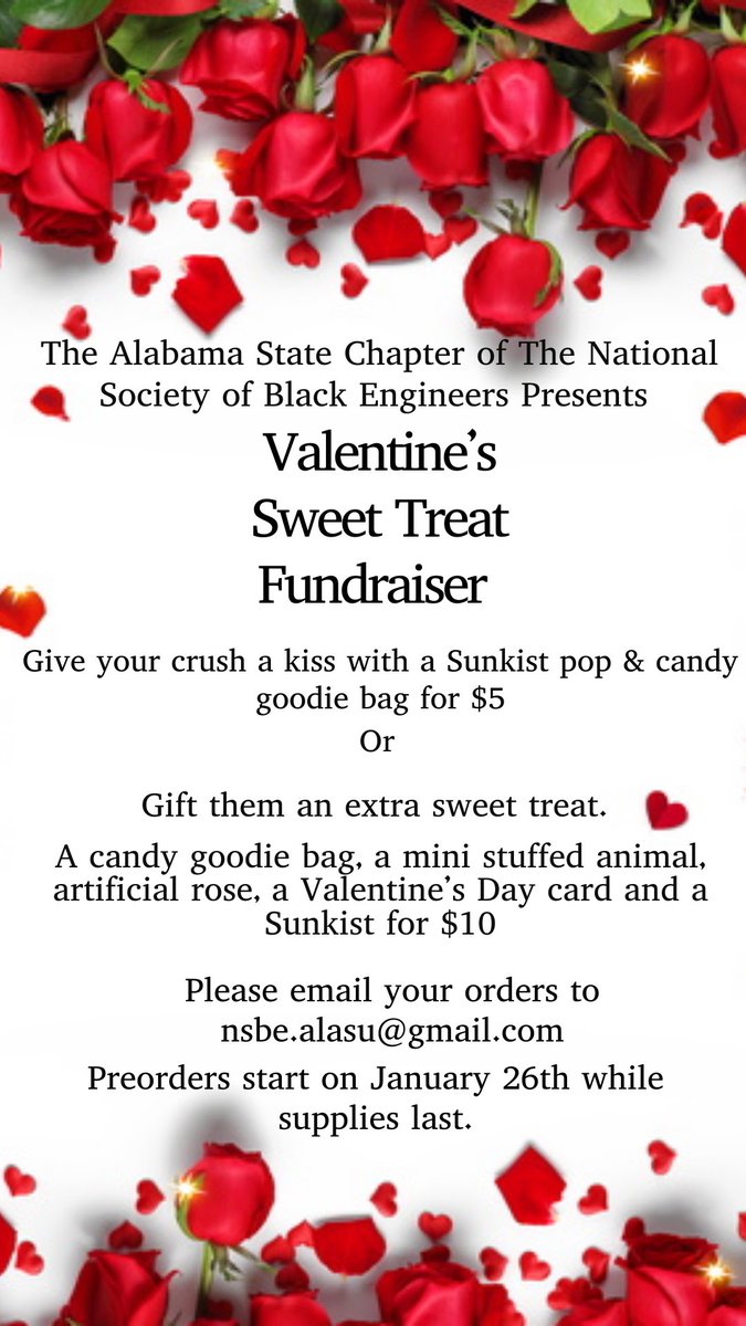 Worried about what to get your special someone for Valentine’s Day &amp; you don’t know where to begin?  Well look no further, the National Society of Black Engineers at ASU are here to help!!

Gift them an extra sweet goodie bag for Valentine’s Day while supplies last!🤍#myasu