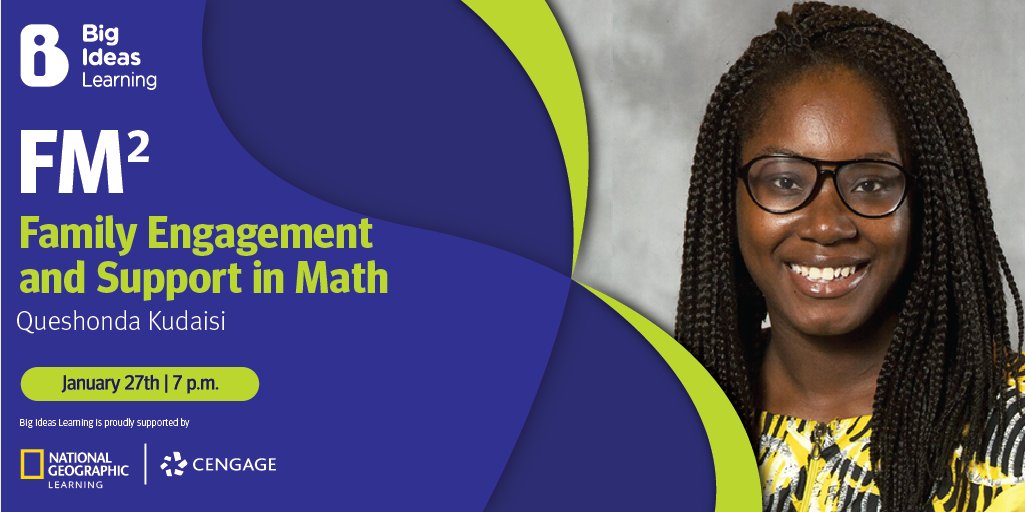 Tonight is the night! Queshonda Kudaisi @queshondak will kick off the <a href="/bigideasmath/">Big Ideas Learning</a> FM² Webinar Series with a session on “Family Engagement and Support in Math” – register today! #Floridamath #Floridaeducation bit.ly/3iC0f22