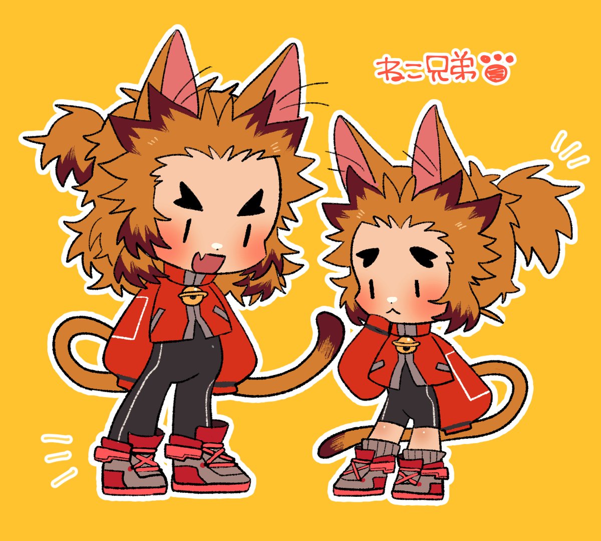 「🐱🐱 」|亀岡🐢のイラスト