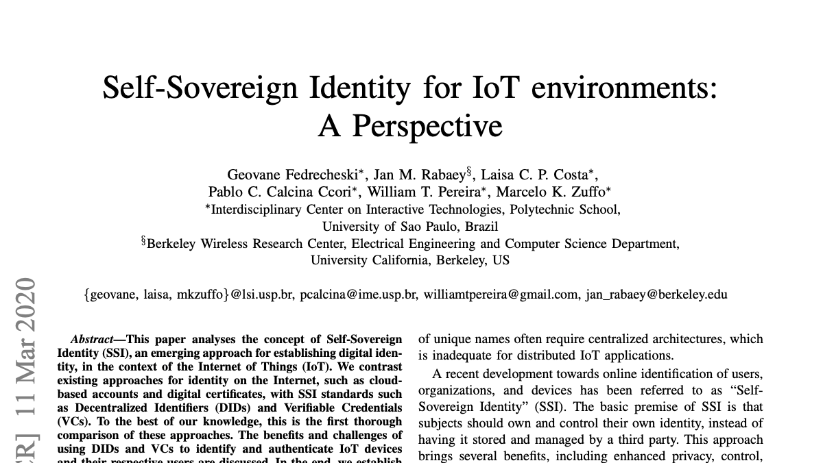 Ssi Ambassador Self Sovereign Identity Ssi For Iot Environments A Perspective T Co Dydkstlzht T Co Bjahinrtap Twitter Ssi Ambassador Self Sovereign Identity Ssi For Iot Environments A Perspective T Co Dydkstlzht T Co Bjahinrtap Twitter