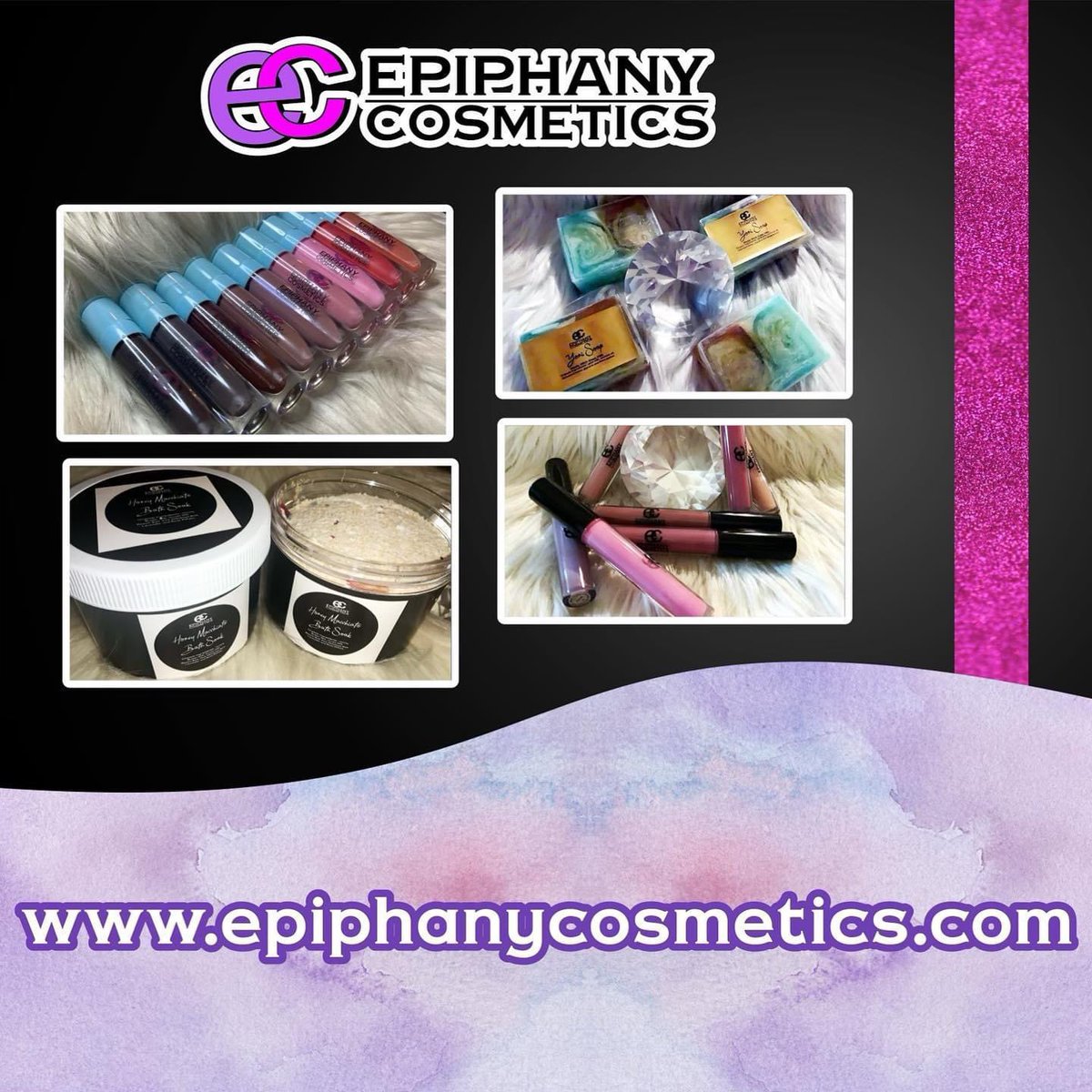 Have you tried our products?! What are you waiting for?! Tap the link epiphanycosmetics.com to shop‼️ #LipGloss #Lipstick #LipLacquer #Soap #YoniSoap #WhippedSoap #WhippedFoamingSoap #WhippedScrub #WhippedBodyScrub #BathSoak #MilkBath #BodyButter #BodyOil #BeardOil