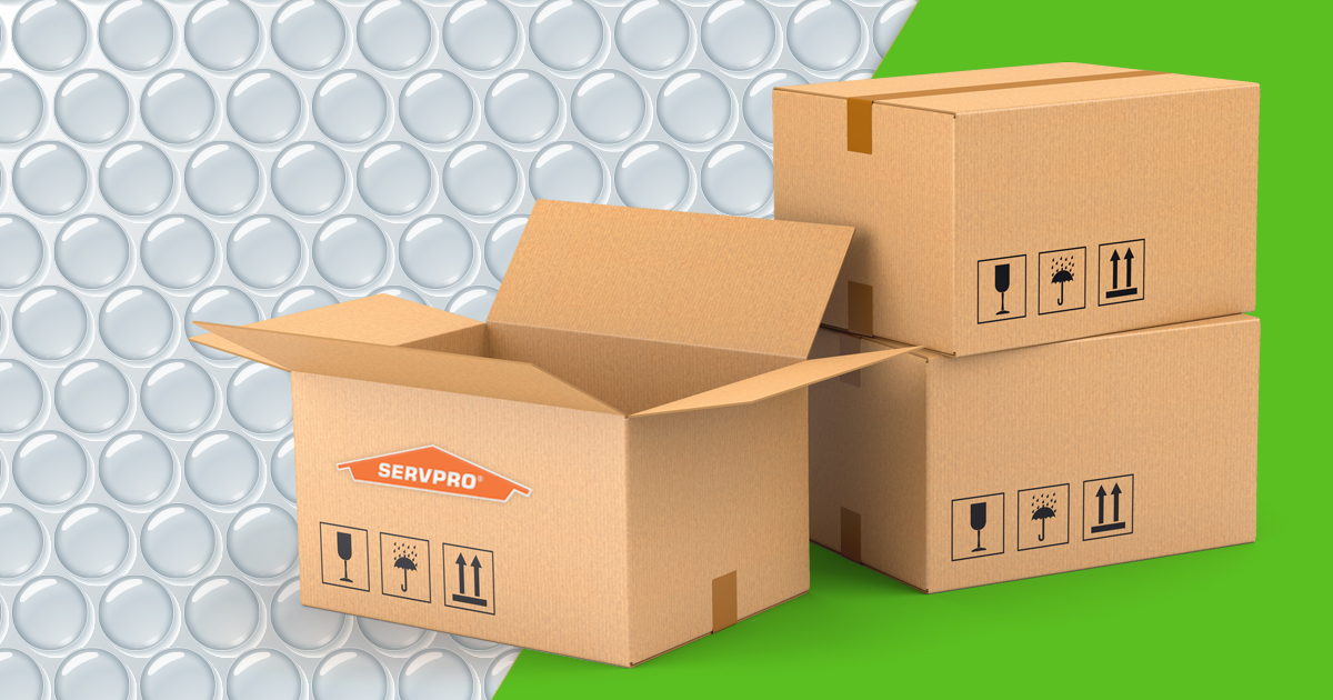 servprowestokc's tweet photo. We probably use more bubble wrap than you think. During the restoration process, often with fire or water damage, the team does a “packout” and packs away the property’s contents to be temporarily moved during the restoration process. #BubbleWrapDay https://t.co/rIWHgzG8YC
