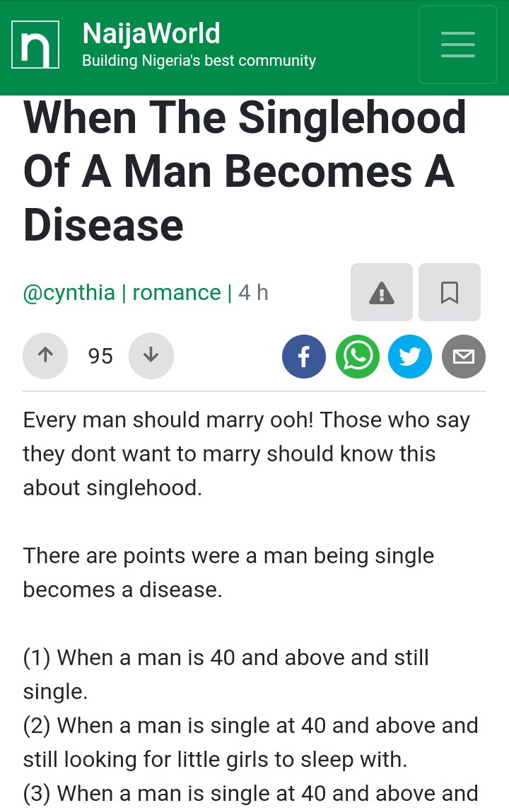 naijaworld_'s tweet image. "When The Singlehood Of A Man Becomes A Disease."
More stories with link in bio

#Nigerians #DavidoAtO2 | Soldier
#WhatsApp | Mark Zuckerberg
LAYCON ON SHOWMAX | Rats
Idion Ighalo | Bella Shmurda #PartnerwithErica | iPhone 11