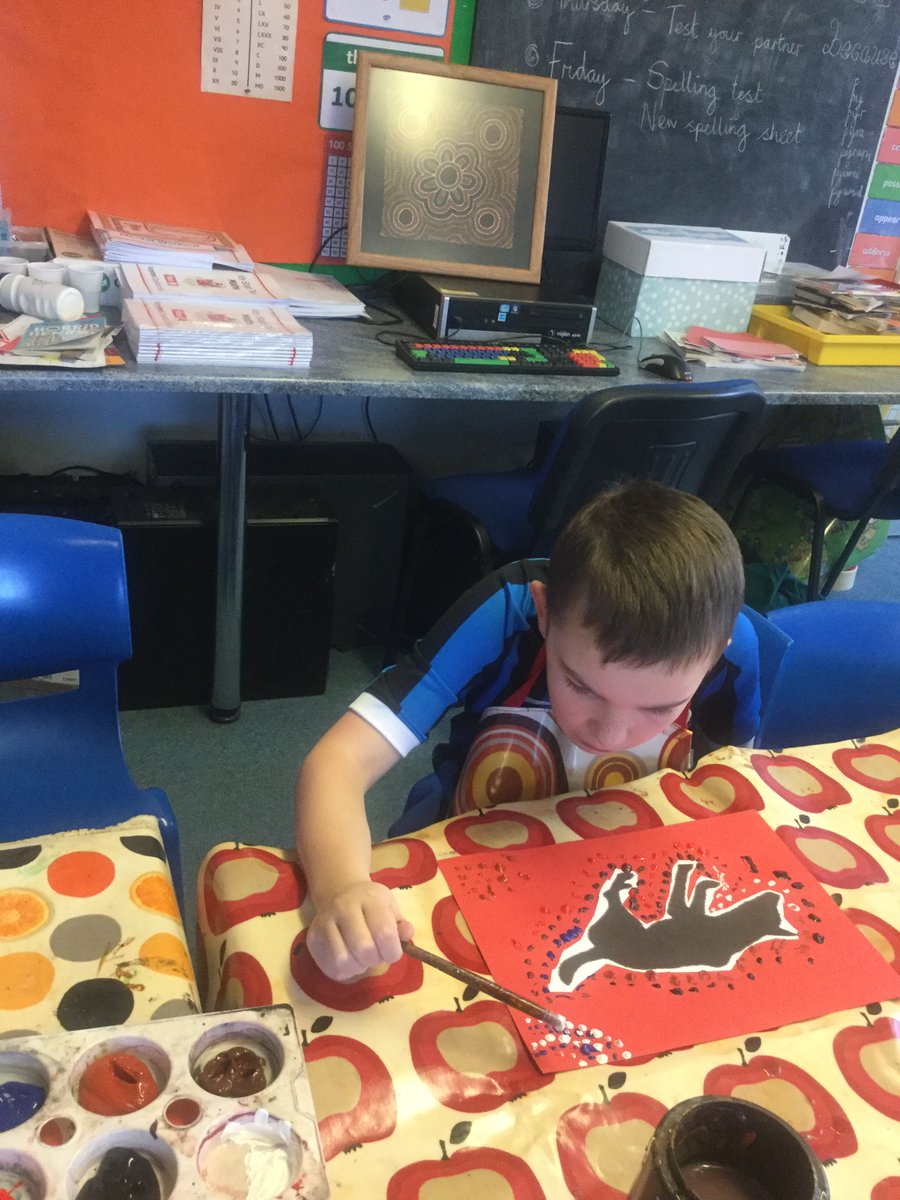 CastlesideSch's tweet photo. Amazing Aboriginal style art by our Class 3 children at school and from our home learners. https://t.co/IDGDnaaNI2