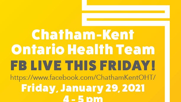The CKOHT is hosting a community panel to answer your questions about COVID-19 in #CK. Please join us!