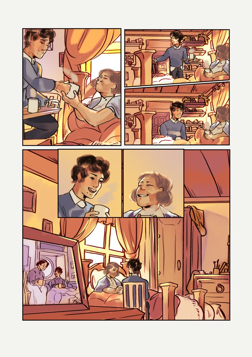 A small comic I drew, for a school entrance project.
For the assignment I had to draw someone bringing tea to their grandma.
And I wanted to focus on a overall homely feel!
A time lapse video is up on my YT, Link in the thread!