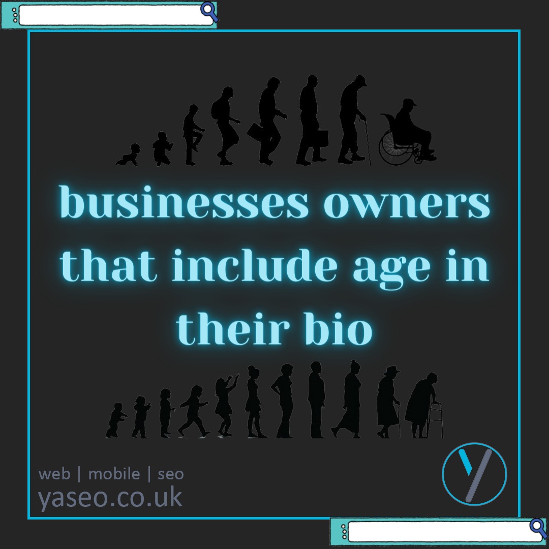 Yaseo_Digital's tweet photo. Business owners that include age in their bio need to know it doesn’t help their business. Why? 
Read more - https://t.co/FDwY13xjqA

#businessminded #businessideas #businesspassion #businessstrategy #businessopportunity #businesscoach #businesscoaches #businesscoaching https://t.co/1a3noihtQ6