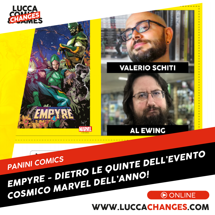 LuccaCandG's tweet photo. Kree vs. Skrull: una storia lunga migliaia di anni, che conduce al nuovo grande evento Marvel: Empyre.
La ripercorriamo insieme agli autori Al Ewing e Valerio Schiti, in collaborazione con @PaniniComicsIT
#luccachanges
👉Guardate il video: https://t.co/7Loh7seXlP https://t.co/0KYwqzVYYN