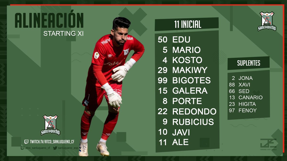 📝 Ya tenemos alineaciones para esta noche 📱 

Os presentamos los onces que competirán para el @sanluqueno_esp esta noche en:

🏆 <a href="/VFOspain_ps/">VFOspain PS</a>
🏆 <a href="/Ace_espanaa/">ACE España</a>
🏆 <a href="/VLP_ES/">NEXT....</a>
🏆 @TopVirtuaLeague

#LaIlusiónEsVerde 🍀