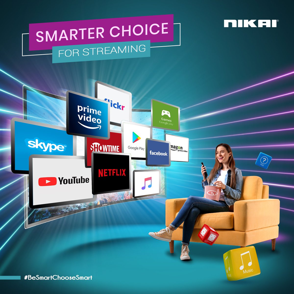 NikaiEgypt's tweet photo. متعة المشاهدة أونلاين أحلى وأسهل مع التليفزيون الذكي من NIKAI
عيش حياتك أونلاين #خليك ذكي واختار الذكي
.
.
.
Binge-watch your favourite shows at ease. #BeSmartChooseSmart for a seamless digital entertainment with Nikai Smart TV.

#NikaiEgypt #nikai #nikaielectronics #ledtv https://t.co/rs7RX0J8MF