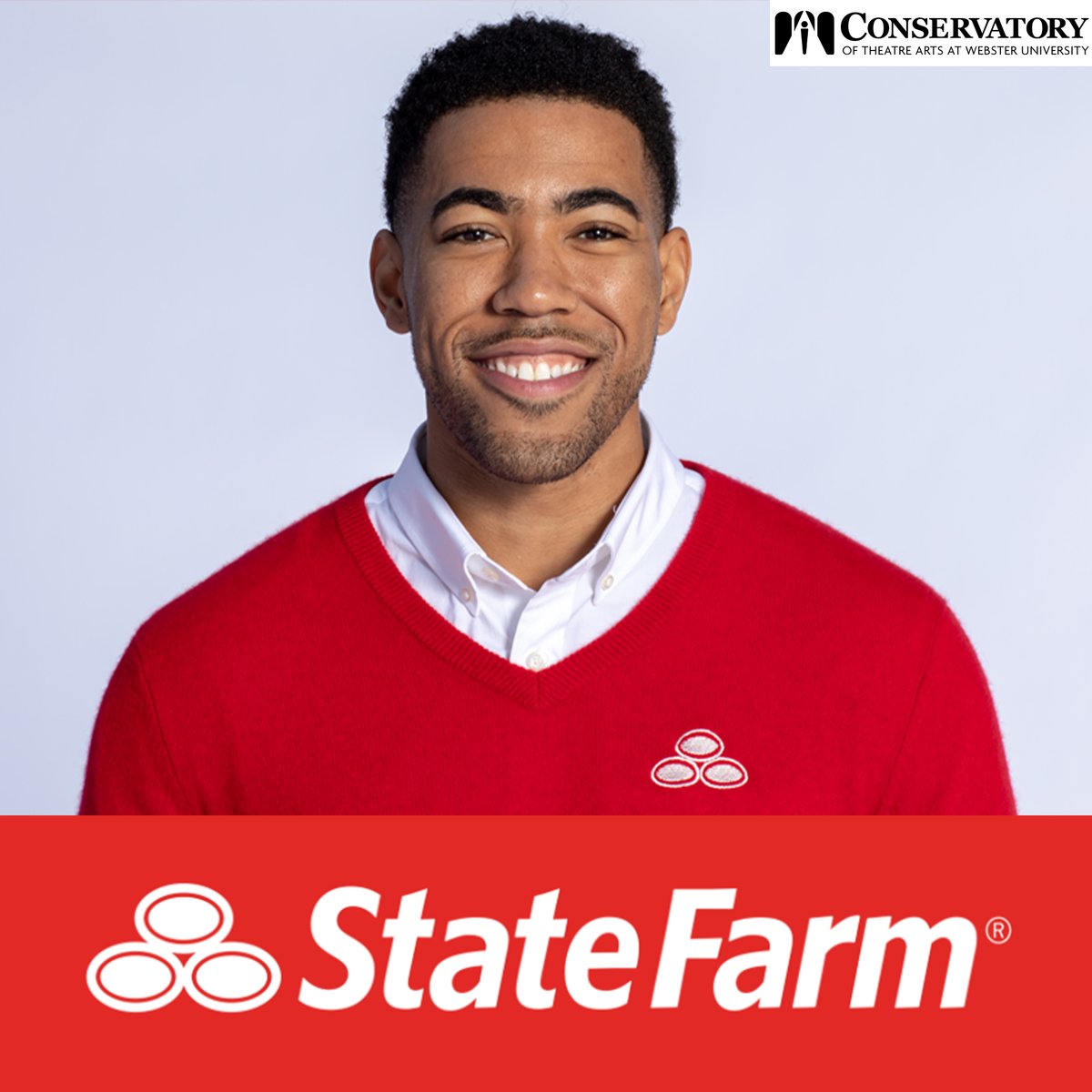 WConservatory's tweet photo. Did you know the new Jake from State Farm is a Conservatory alum? Kevin Miles graduated from WebCo in 2012 with a BFA in Acting. Congrats Kevin, your Gorlok family is very proud!
#WebCoWorks #WebCoAlumni @websteru https://t.co/41i25TZoG8
