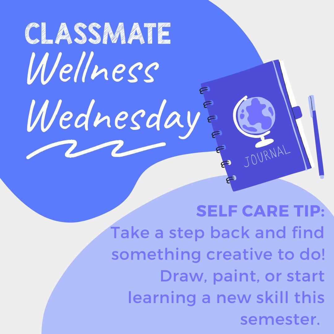 ClassMate_App's tweet photo. This week's wellness Wednesday revolves around making the most out of your free time! With your new time gained using ClassMate draw, paint, or find something else creative to refresh your mind.

#wellnesswednesdays #bystudentsforstudents #theclassmateapp #timemanagement https://t.co/mcYKNBcMiD
