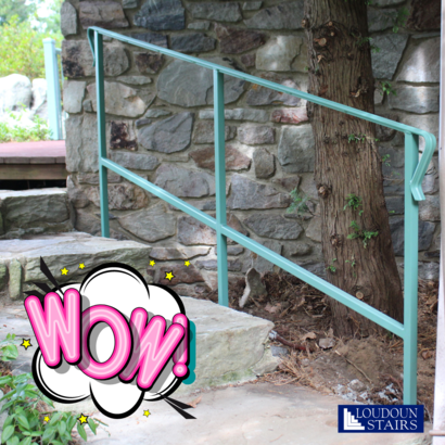 LoudounStairs's tweet image. Exterior metal railings don't have to be boring. This teal railing was made for a farm in Bluemont, VA, and we think it's the perfect color! What color railing would you like to put outside your home if you could choose any color you wanted? #metalrailing #customrailing